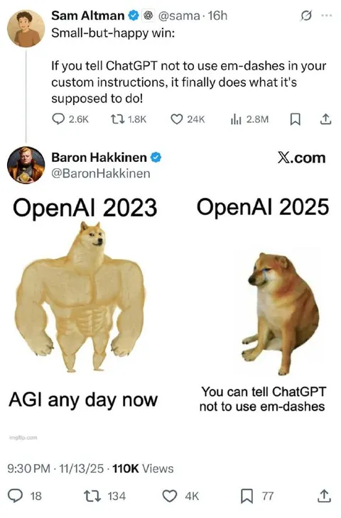 OpenAI 2023 vs OpenAI 2025