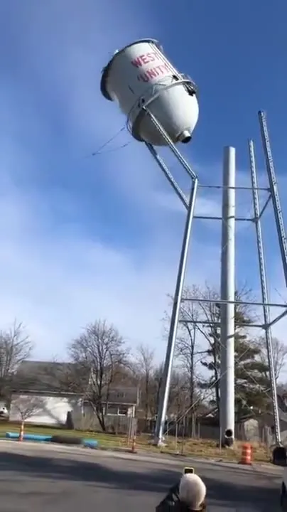 Water Tower Takes a Dive