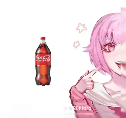 Pink-Haired Girl Loves Coca-Cola