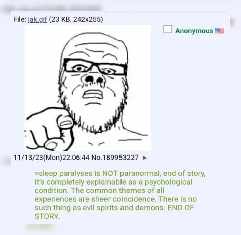 Sleep Paralysis Is Not Paranormal