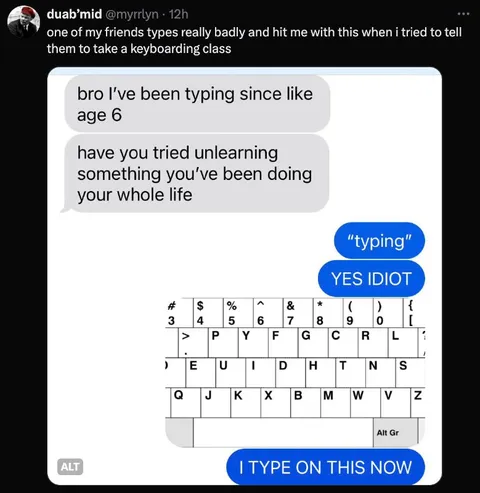 Unlearning How to Type
