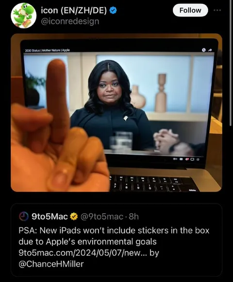 Apple Environmental Goals Middle Finger
