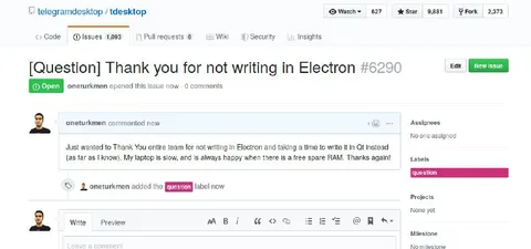Thank You for Not Writing in Electron