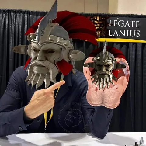 Legate Lanius Points at Himself