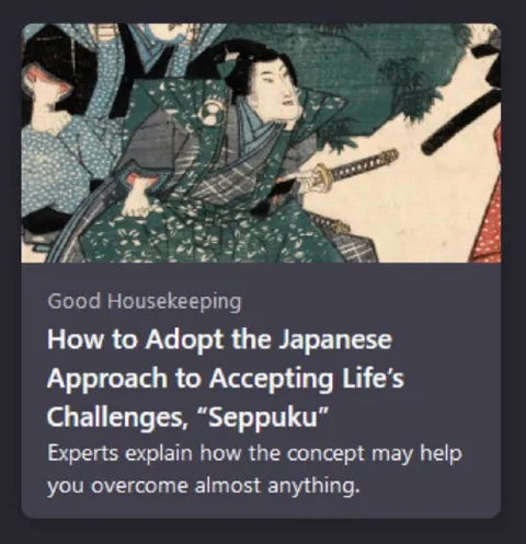 Seppuku as Life Advice