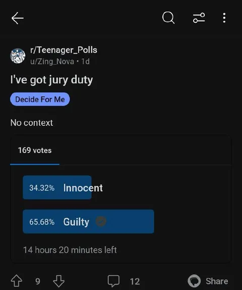Jury Duty Poll Says Guilty