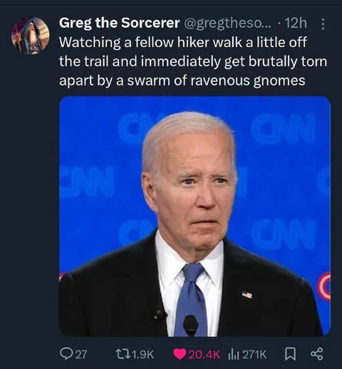 Biden Watches Gnome Attack