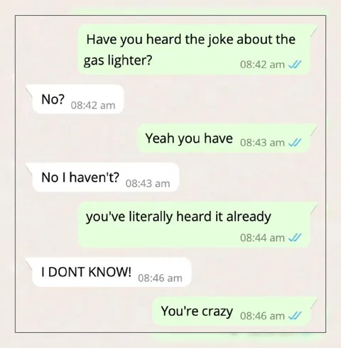 Gas Lighter Joke Confusion