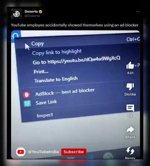 YouTube Employee Exposed Using AdBlock