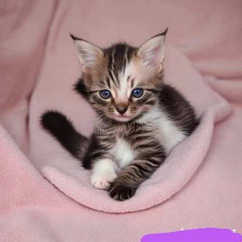 Милый котёнок в пледе