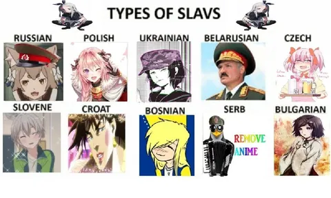 Types of Slavs Anime Meme