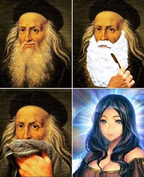 Леонардо да Винчи и аниме-девушка