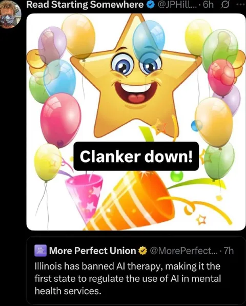 Clanker Down AI Therapy Meme