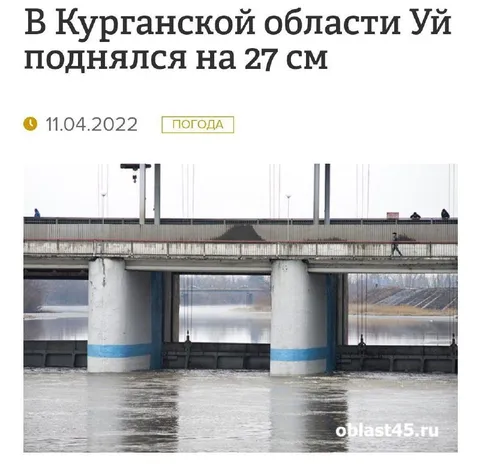 В Курганской области Уй поднялся