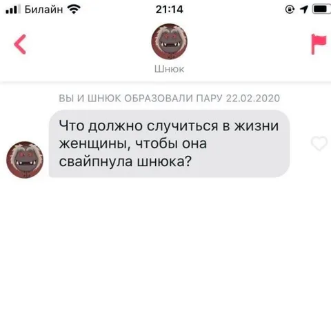 Шнюк не свайпает вправо