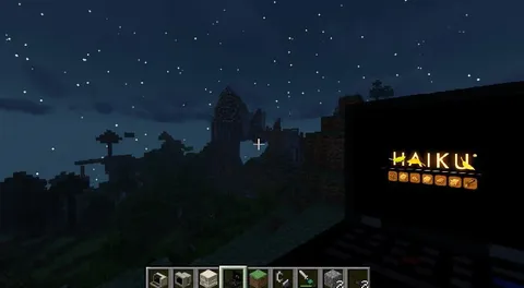 Minecraft Haiku at Night