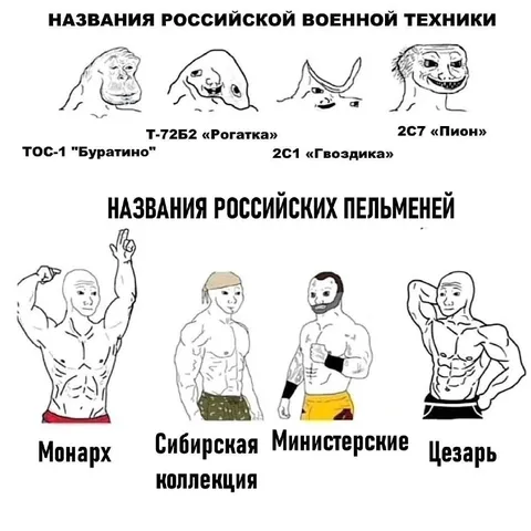 Названия российской техники и пельменей