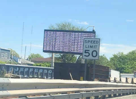 Speed Limit 50 Glitch Sign