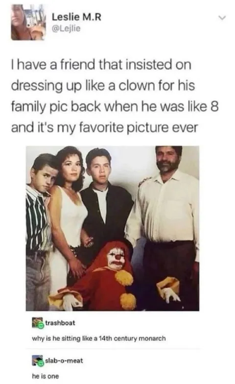 Clown Sitting Like a Monarch