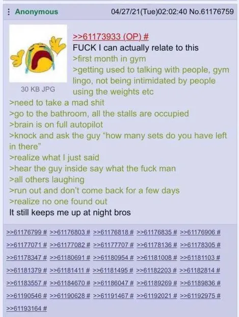 Gym Bathroom Stall Panic