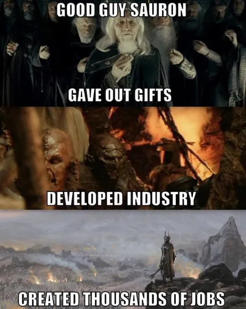 Good Guy Sauron Created Jobs