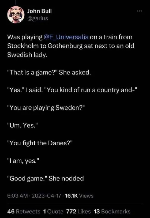 Swedish Lady Understands Europa Universalis