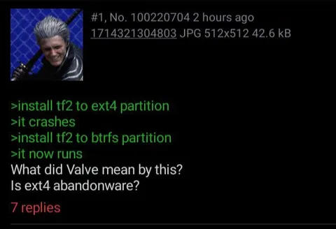 Valve Ext4 Abandonware Question