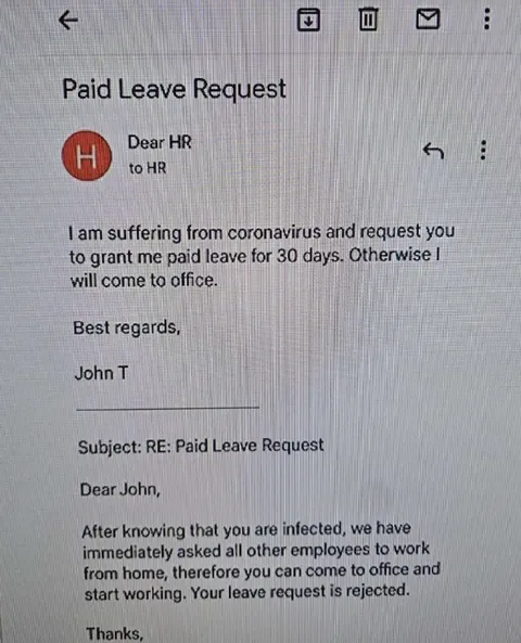 Rejected Paid Leave Request