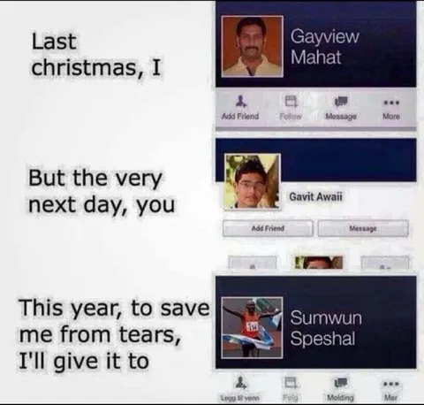 Last Christmas Name Puns
