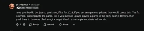 The Unprivate Game Fix