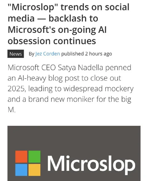 Microslop Microsoft AI backlash