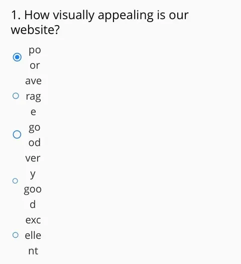Visually Appealing Website Survey