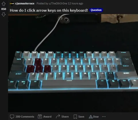 How do I click arrow keys