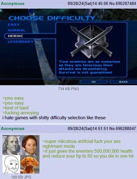 Shitty Video Game Difficulty Selection
