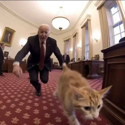 Байден догоняет кота