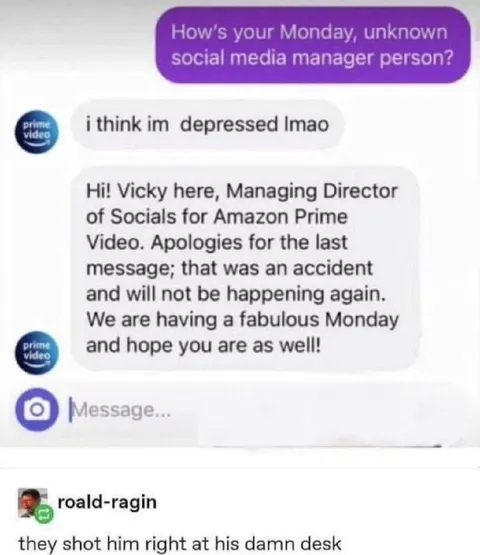 Depressed Monday Social Media Manager