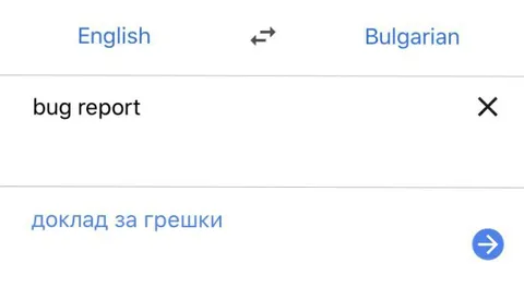 Bug Report in Bulgarian