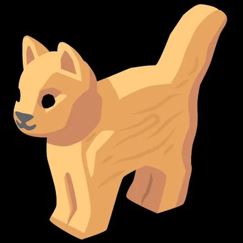 Деревянная кошка с хвостом