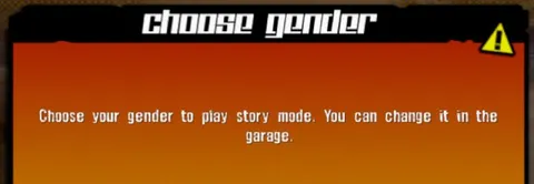Choose Gender to Play Story Mode