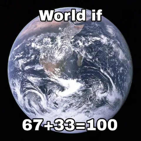 World If 67 Plus 33 Equals 100