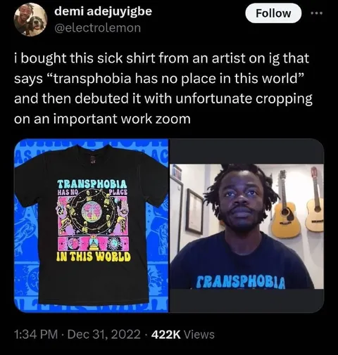 Transphobia Shirt Cropped on Zoom