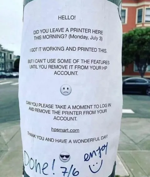 Printer Leaves a Note