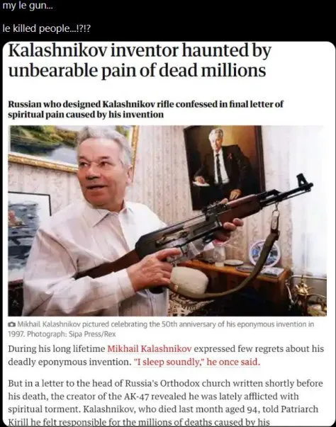 Kalashnikov Haunted by His Rifle