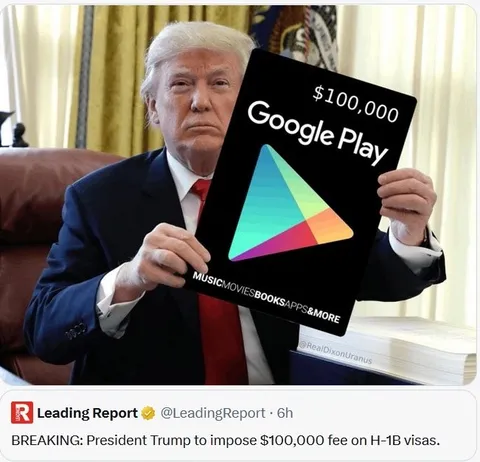 Trump Announces Google Play Visa Fee