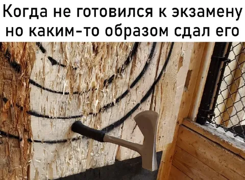 Сдал экзамен с топором