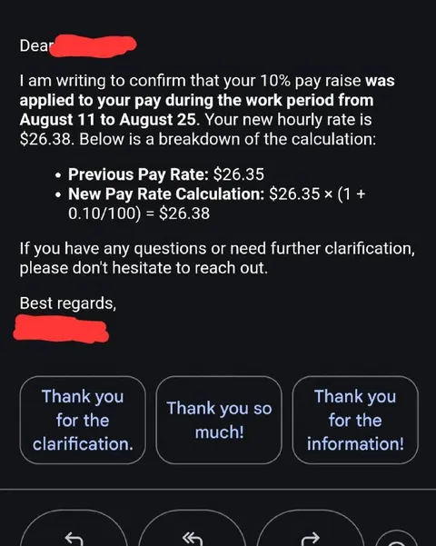Ten Percent Pay Raise