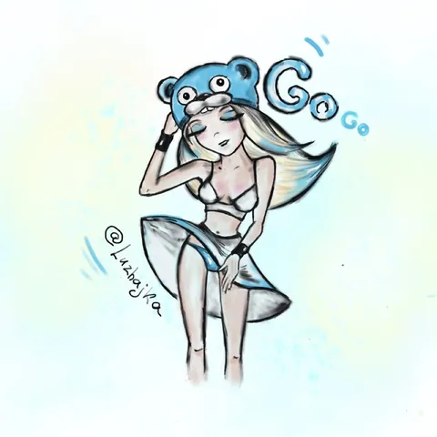 Blue Bear Hat Girl