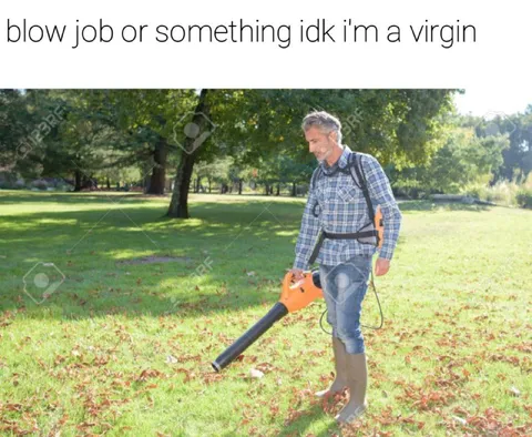 Virgin Uses a Leaf Blower