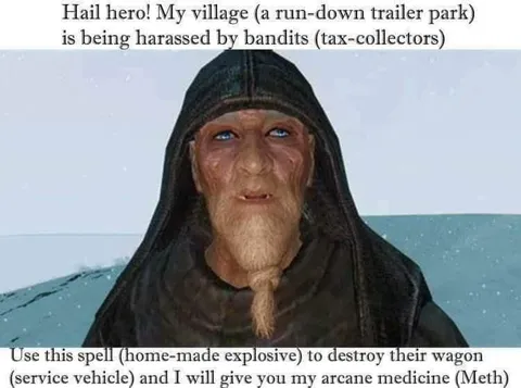 Wizard Offers Meth for Explosives