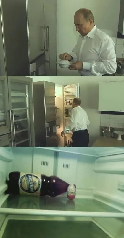 Путин заглядывает в холодильник